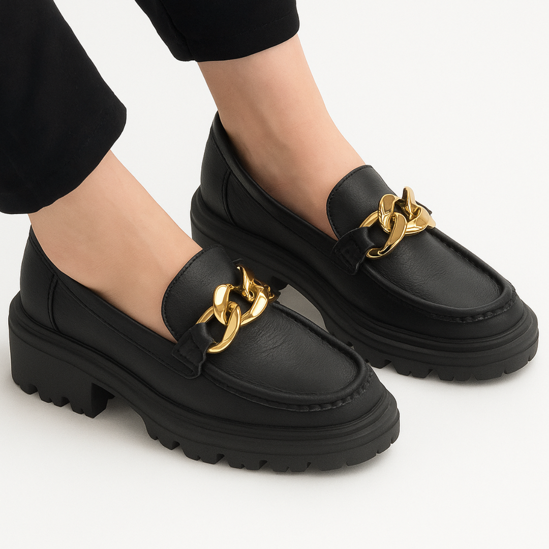 Mocassim - Couro Preto
