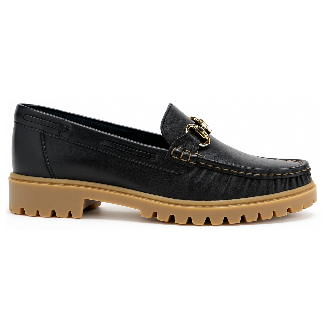 Mocassim Napole - Couro preto