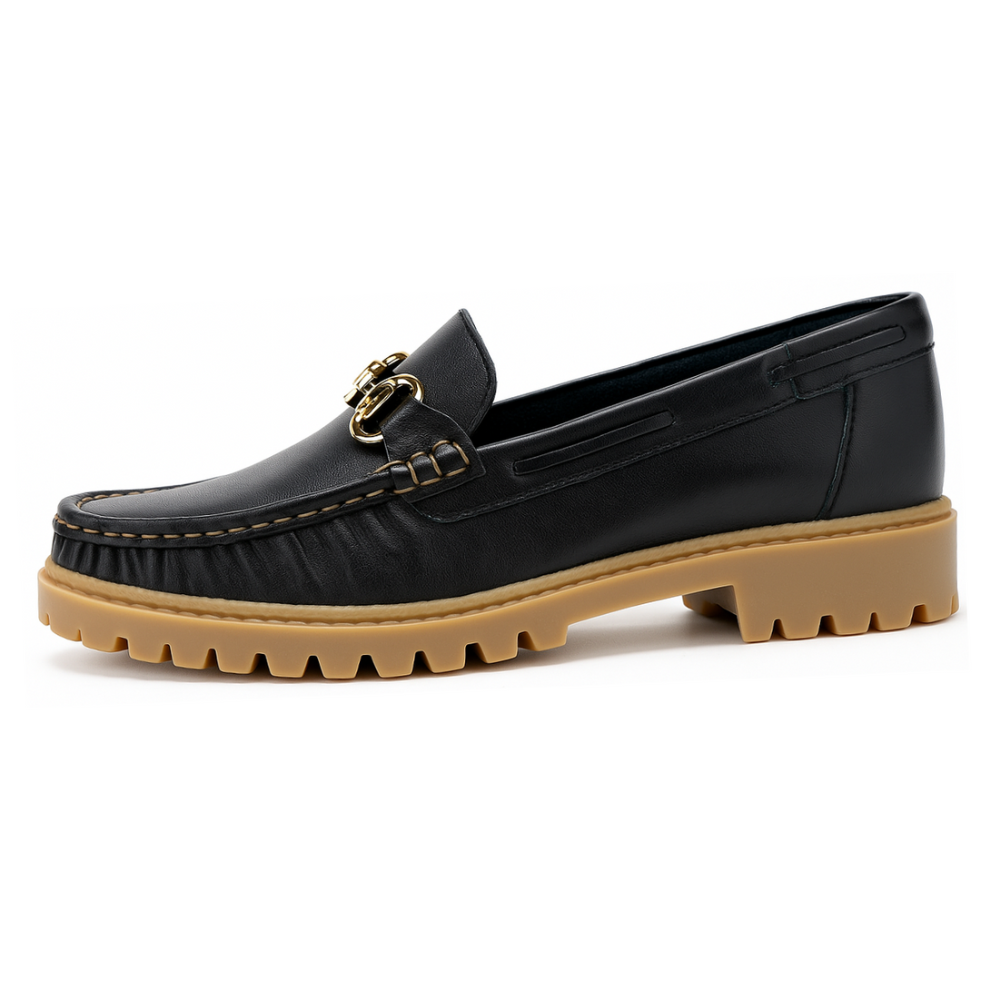 Mocassim Napole - Couro preto