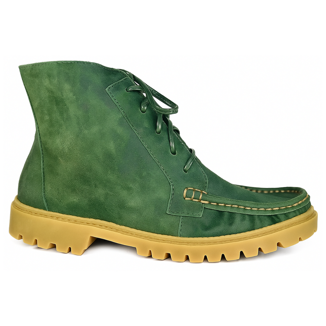 Bota Napole - Couro Camurça Oliva