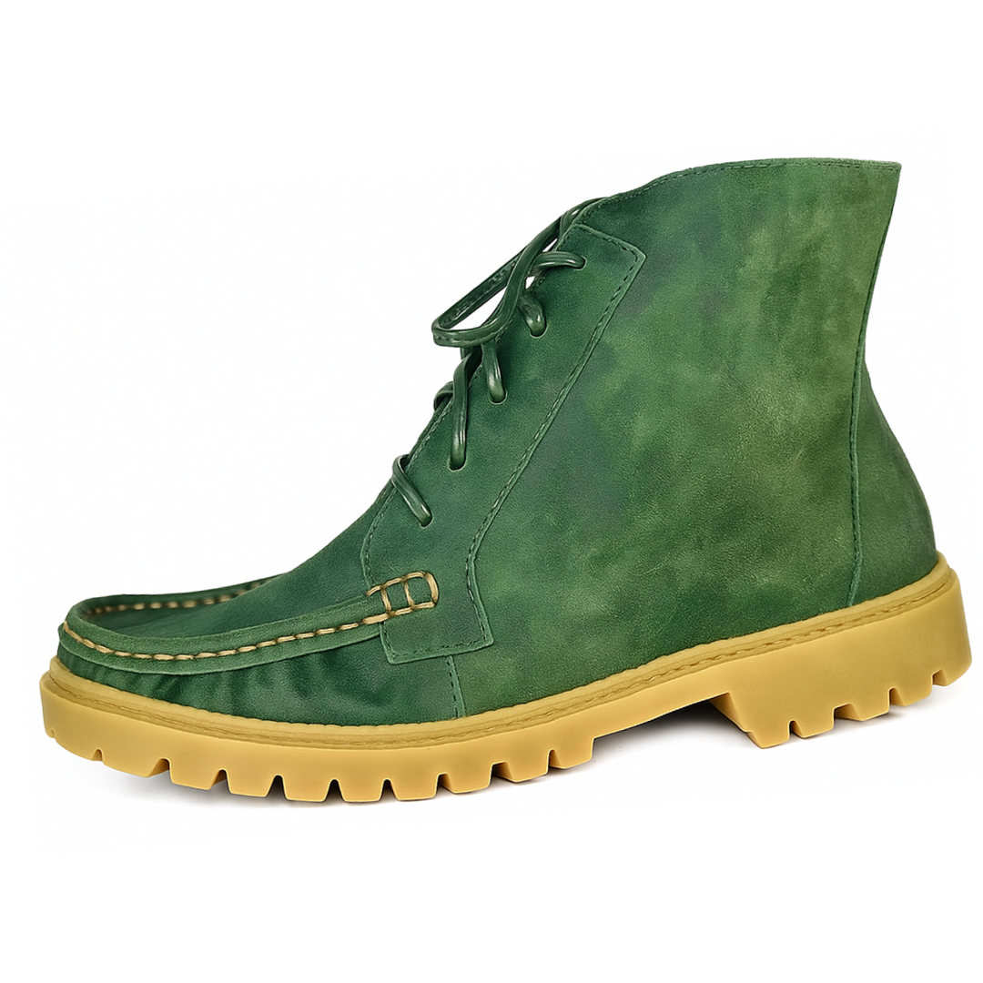 Bota Napole - Couro Camurça Oliva