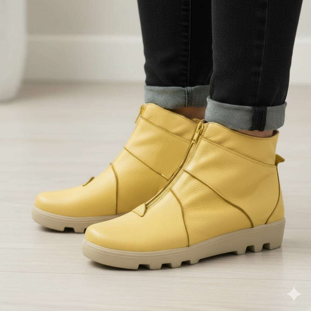 Bota New york - Couro Off manteiga