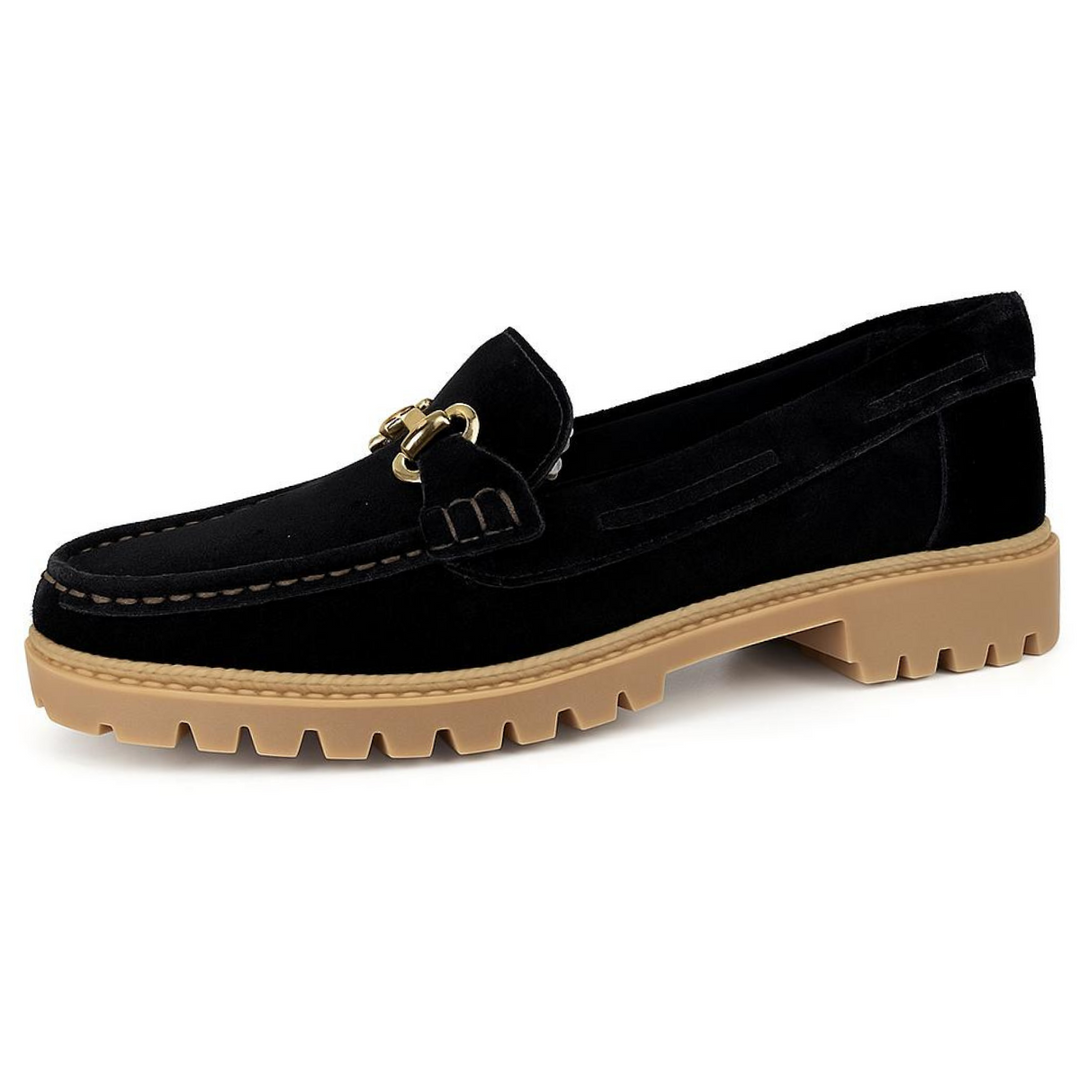 Mocassim Napole - Camurça Couro Preto