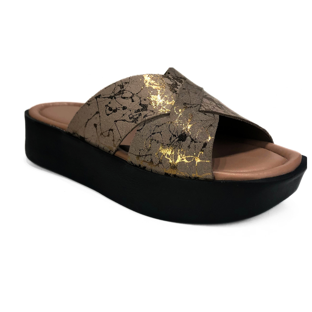 Sandália FlatForm de Couro Rio de Luz - 1008