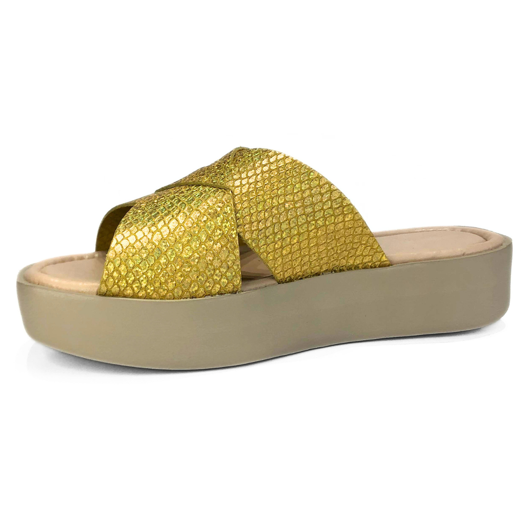 Sandália FlatForm de Couro Rio de Luz - 1008