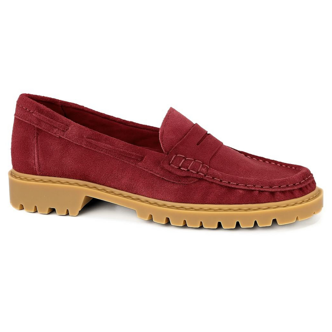 Mocassim Napole - Camurça Burgundy