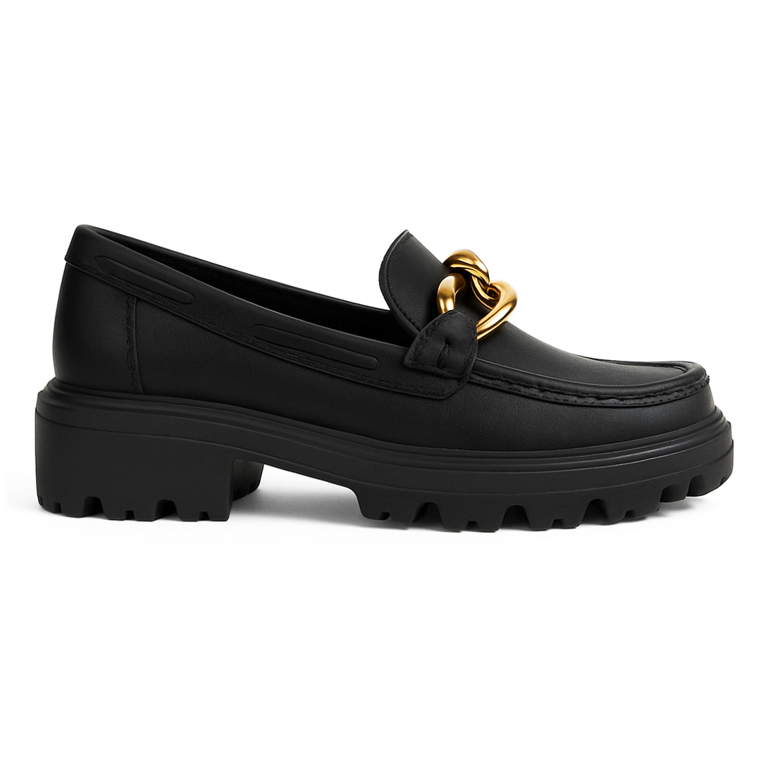Mocassim - Couro Preto