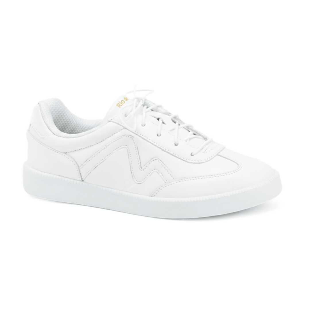 tênis de couro nobre confortavel feminino Rio de luz Branco